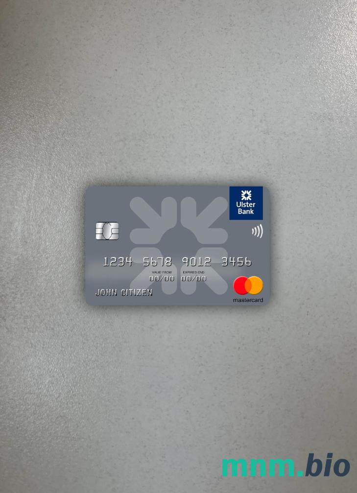 Ireland Ulster bank Ireland wygląd zdjęcia mastercard skan PSD + zdjęcie